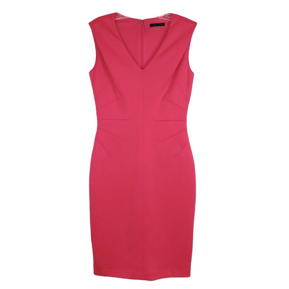 TOMMY HILFIGER Pink V-Neck Sleeveless Stretch Knit Sheath Dress Women’s Size 2